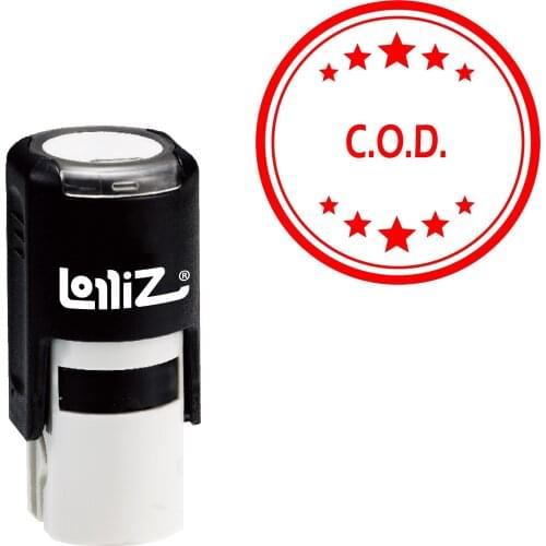 LolliZ Cod Round Office Stars One Line Self-Inking Stamp