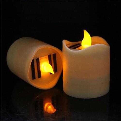 Simulation Flameless Solar Powered Waterproof Electric Candle Light LED Night Light Home Decoration For Wedding Birthday