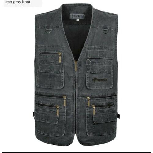 Mens Outdoor Casual Waistcoat Multi-pocket Photography Vest Hiking Fishing