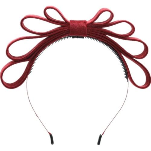 2021 fashion NEW summer large Woollen cloth 4 Layer bows girls fashion hairband girls headband hair accessories