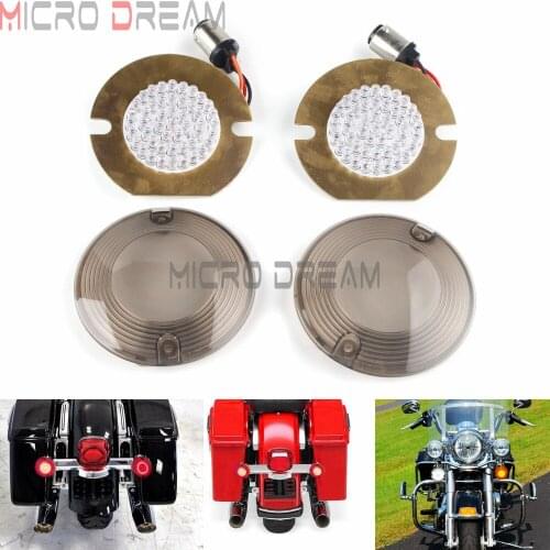 3 1/4" 1157 Flat Style LED Front Rear Turn Signal Insert Light Running Lamp For Harley Heritage Softail Touring Road King Glide