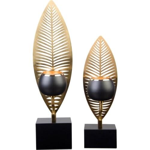 Leaf Shape Votive Candle Holder Stand Modern Candlestick Coffee Table Centerpiece Bathroom Meditation Room