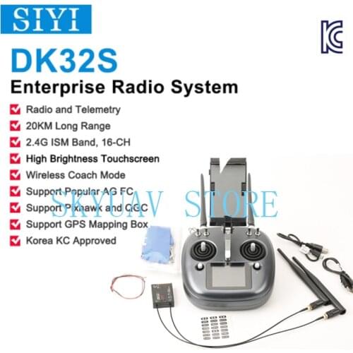 SIYI DK32S Enterprise Radio System Transmitter Remote Controller with Telemetry for Commercial UAV 2.4G 20KM Korea KC Certified