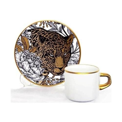 Focus Turkish Coffee Set 12 Pieces Leopard