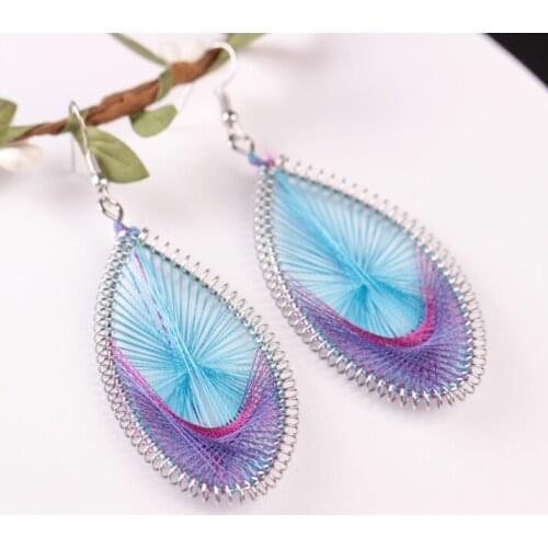 Gorgeous Women Cotton Handmade Jewelry Mix-color Dangle Long Earrings for Wedding Engagement Party Set Gifts