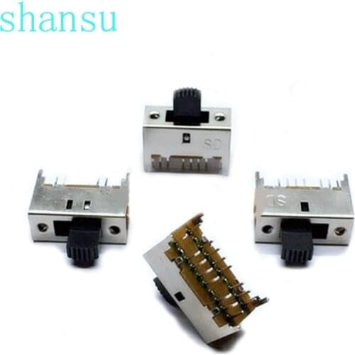 SS-43D01 Toggle switch 4P3T 4 fixed feet 16 feet vertical Slide switch Handle high=8MM/12MM/15MM SS43D01
