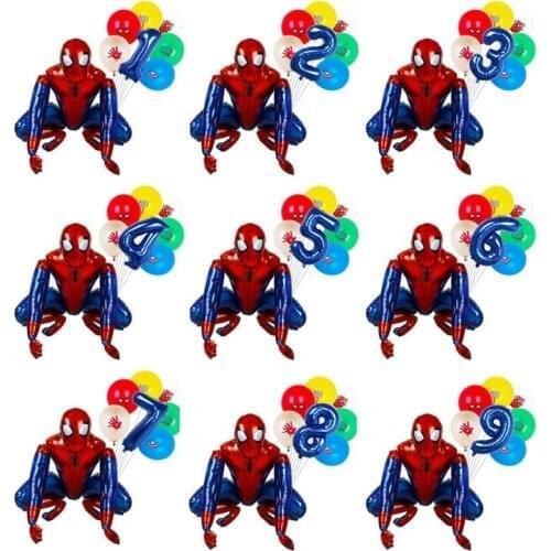 1 Set Marvel Spiderman Iron Man Foil Balloons 32inch Number 1-9 Inflatable Ball Kids Adult Birthday Party Decoration Air Golobs