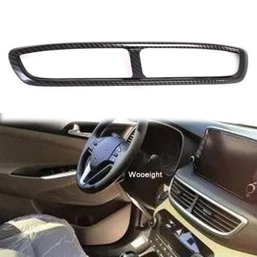 Wooeight 1x Carbon Fiber ABS Air Outlet Vent Auto Central Console Frame Car Trim Cover Fit for Hyundai Tucson 2015-2019 2020