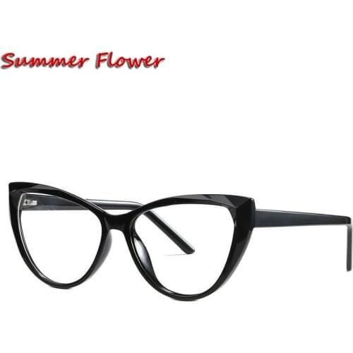 Women Cat Eye Prescription Glasses Frame Acetate Eyewear Optical Glasses for Recipe Lenses