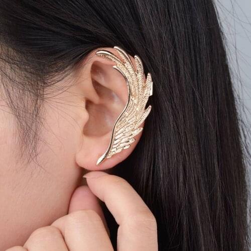 1 Piece Punk Style Left Ear Cuff Clips Lady Alloy Wing Ear Cuff Clip Earring Stud Women 2020 New Fashion Jewelry