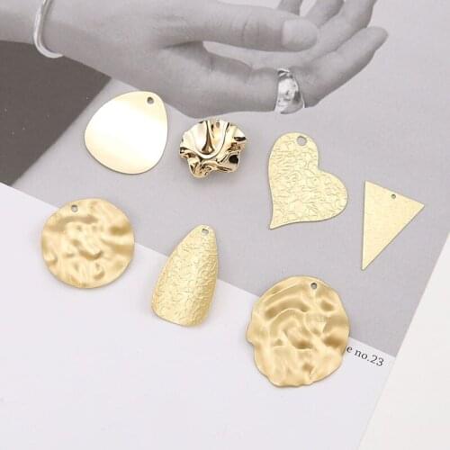 10pcs Alloy Gold Irregular Geometric Shape Pleated Earrings For Women Fashion Earrings Material Diy Handmade Jewelry Accessories