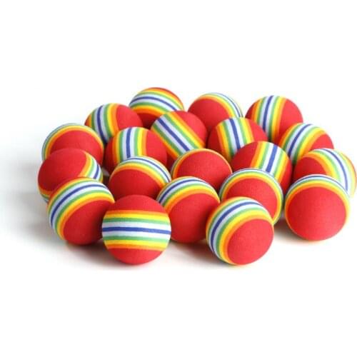 20pcs Rainbow Stripe Foam Sponge Golf Balls Swing Practice Training Aids Ball 38mm indoor practice ball golf stuff Golf Balls