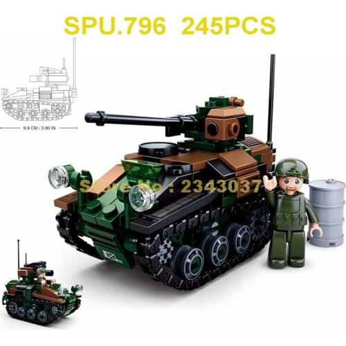 0750 245pcs Military Ww2 World War Ii Germany Tank Wiesel Airborne Combat Vehicle Panzer Building Blocks Toy