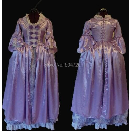 Tailored! purple Royal 18 Century French Duchess Retro medieval Renaissance Reenactment Theatre Civil war Victorian dress HL-435