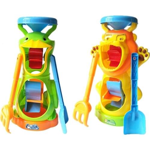 Childrens Beach Sandglass Toy Set Large Sandglass Shovel Sand Bucket Sand Pond Toy for Baby Children Bathroom Gift