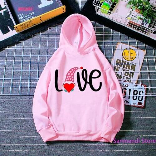 Kids Sweatshirt Letter Love Print Graphic Hoodie Spring Autumn Winter Clothes for Boys and Girls Birthday Gift Funny Top 3-16Y