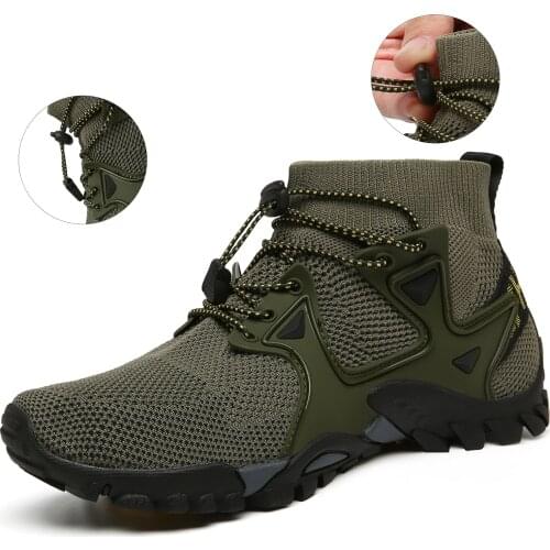 Mens Professional Outdoor Camping Mens Boots Best Fishing Water Shoes Hiking Shoes Wading Shoes Breathable Non-Slip Sneakers