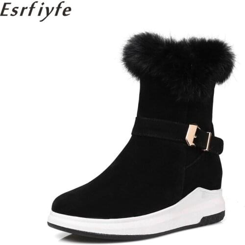 ESRFIYFE New Women Boots Non-slip Waterproof Winter Ankle Snow Boot Women Platform Winter Plush Shoes with Thick Fur Botas Mujer