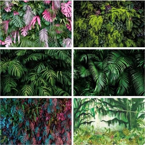 Laeacco Tropical Forest Green Plants Leaves Foliage Photography Backdrops Photographic Backgrounds Birthday Photocall Photozone