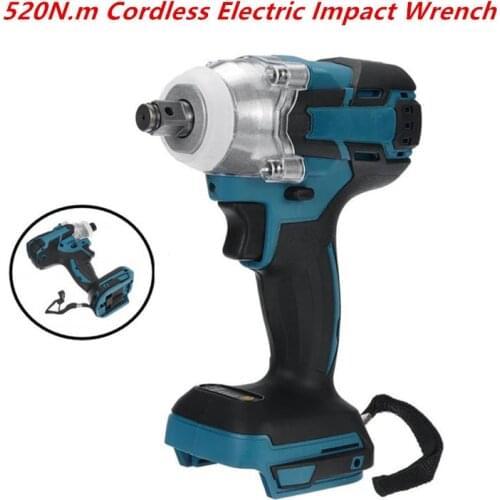 Practical 18-68V Brushless Cordless Electric Impact Wrench Rechargeable 1/2 Socket Wrench for Makita Battery Power Tool