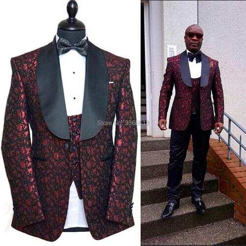 JELTONEWIN Terno Masculino New Arrival 2021 Men Suits Tailor Made Burgundy 3 Pieces Set Tuxedo Groomsman Wedding Suits For Men