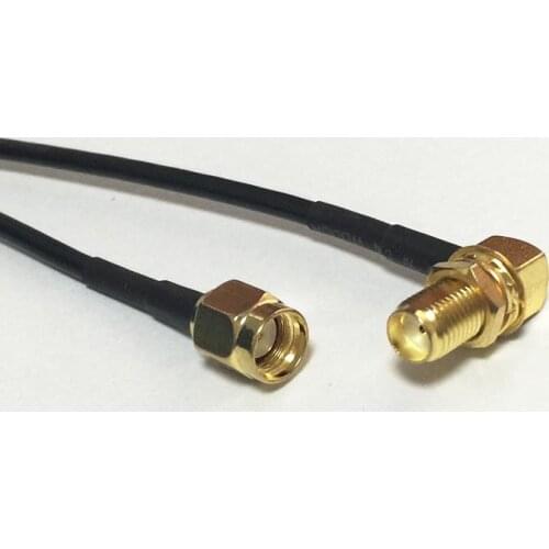 New Modem Coaxial Cable RP-SMA Male Plug Switch SMA Female Jack nut Right Angle Connector RG174 Cable 20CM 8" Adapter RF Jumper