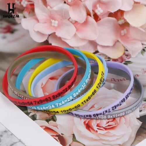 Colorful Multiplication Tables Silicone Bracelet Learn Math Education For Kids Math Toy
