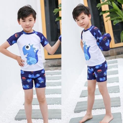 Toddler Baby Boys Dinosaur Two-piece Swimwear Swimsuit Beachwear Bathing Suit Girl Swimming Suit Kids Bathing Suit Swimwear