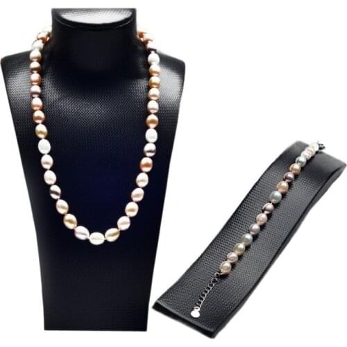 MADALENA SARARA AA 8-9mm Freshwater Pearl Jewelry Set Necklace and Bracelet Colorful