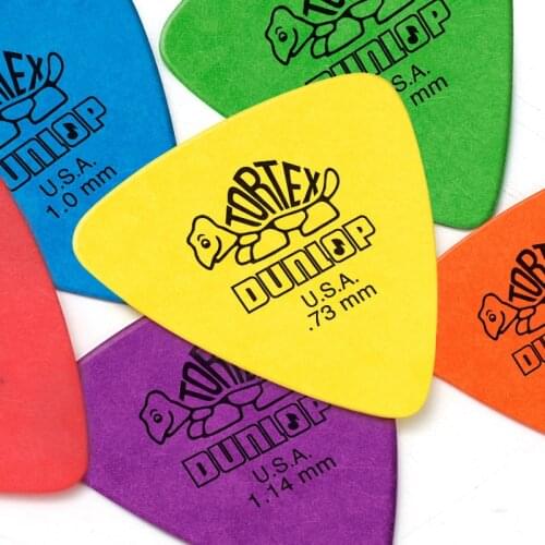 Dunlop Tortex Guitar Picks Bass Mediator Acoustic Electric Accessories Classic triangle Guitar Pick 0.5/0.6/0.73/0.88/1.0/1.14mm