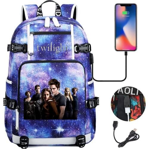 Twilight Backpacks For School Multifunction USB Charging Bag Boy Girl Teenager School Bags Travel Laptop Mochila