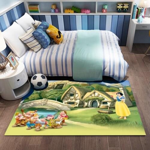 Carton Princess Mat Girls Playmat Snow White Carpet Kids Rug Carpet Floor Bedroom Doormat Non-slip Mat Birthday Gift