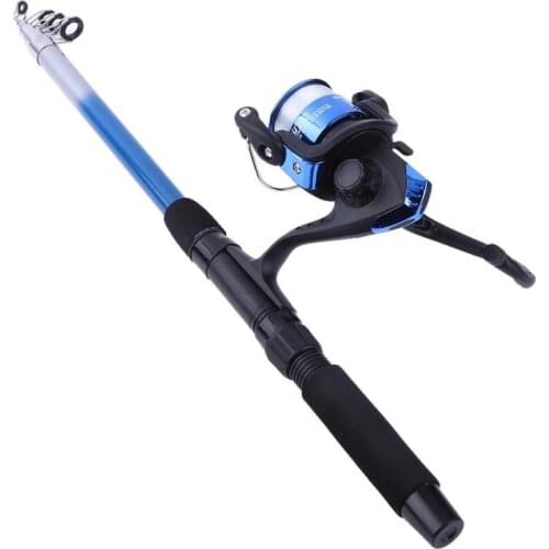 53pcs Fishing Kit Rod Reel String Hook Float Lead Weight Fishing Tackle