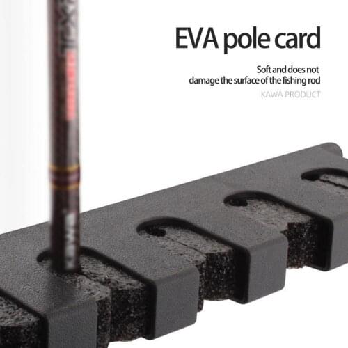 Wall-Mounted Horizontal Rod Rack Black Six-Hole Fishing Holder Fishing Rod Storage Rack Fishing Pole Stand Holder Bracket