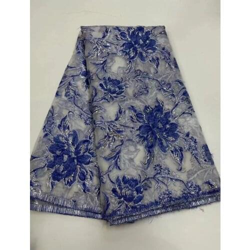 New French Brocade Fabric Jacquard Lace Material African Flora Organza Tulle Net Cloth Nigerian Tela Tissu For Sewing Dress DJO9