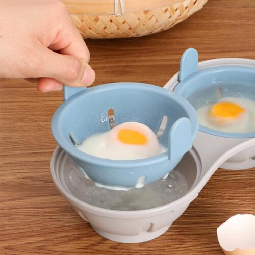 2021 New Egg Steamer for Microwave Oven Perfect Boiled Egg Divider Yolk Mold Double Layer Egg Cooker Cooking Gadget Kitchen Tool
