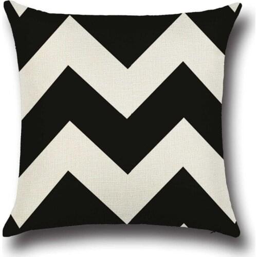 New Black Geometric Pattern Arrows Wave Dots Cotton Linen Home Decor Sofa Office Pillow Cover Pillowcase Cover