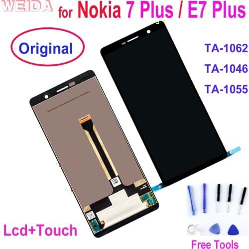 Original LCD for Nokia 7 Plus LCD 7Plus Display Touch Screen TA-1062 LCD Digitizer Assembly Replacment for Nokia E7 Plus LCD