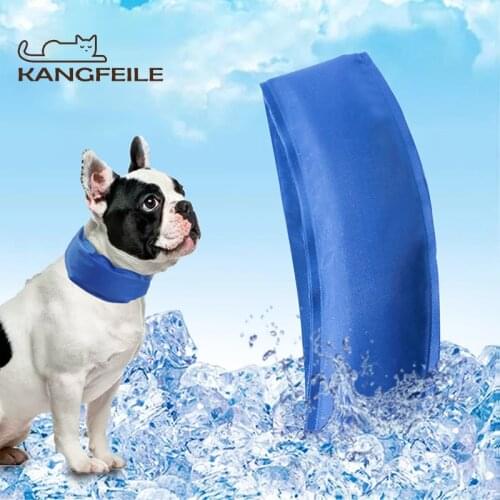 KANGFEILE Summer Pet Dogs Cats Cooling Collars Waterproof Cool Ice Pad Heatstroke Prevention Dog Ice Collar Pet Supplies D2333