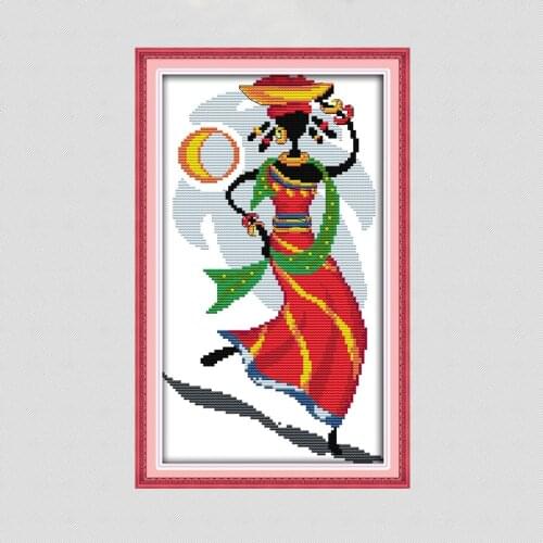 Scenery of Africa portrait embroidery counted DMC printed canvas 14CT 11CT fabric Cross Stitch kits needlework Sets Home Decor