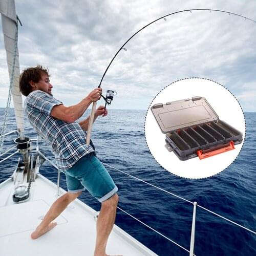 PP 14 Cells Bait Storage Box Double-sided Wooden Shrimp Box Thickening Double-sided Double Sided Bait Box Tackle 12 Cells