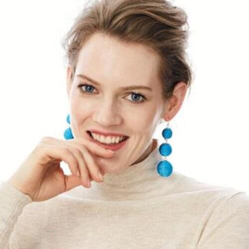 PPG&PGG Thread Ball Dangle Earrings Thread Dangle Earrings for Women Drop Earrings Beaded Ball Ear Drop Jewelry