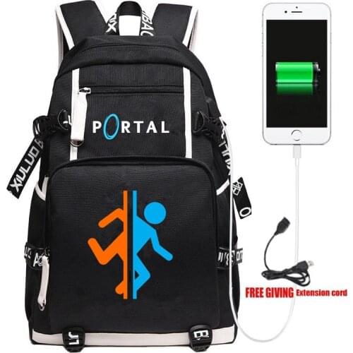 New Game PORTAL 2 School Backpack Men Women Laptop Travel Shoulder Bag Cosplay Cartoon Gamer Fans Work Casual Bags Gift