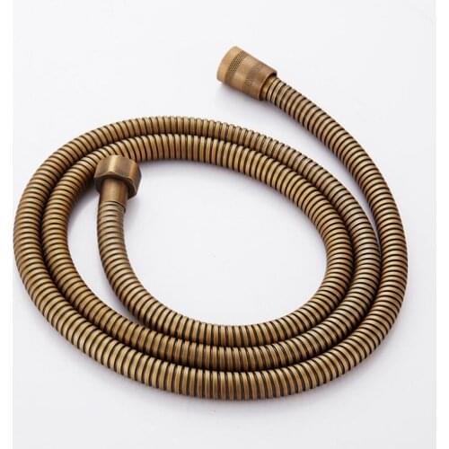 Vidric Antique bronze/gold/chrome 1.5M Shower Hose Plumbing Flexible Stainless Steel Double Interlocked Bathroom Water Plumbing