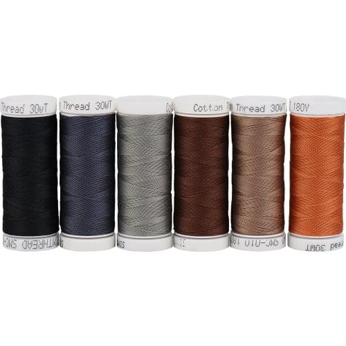 Simthread 6 Dark Colors Cotton Embroidery Sewing Thread for Hand or Machine Embroidery Sewing Quilting Piecing Applique etc