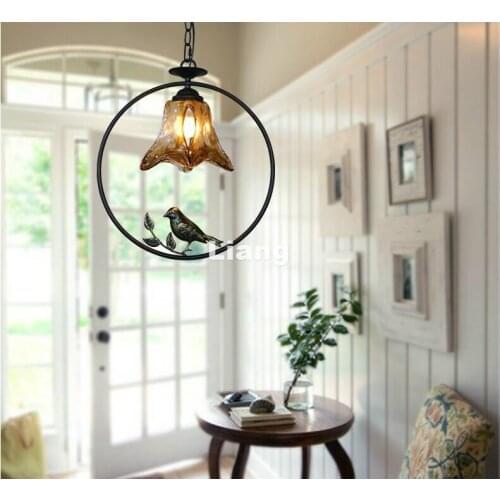 D37cm Nordic Pendant lamp Bohemia Vintage Bird Countryside Pendant Light European LED E27 110V220V Decoration Pendant Lamp Light