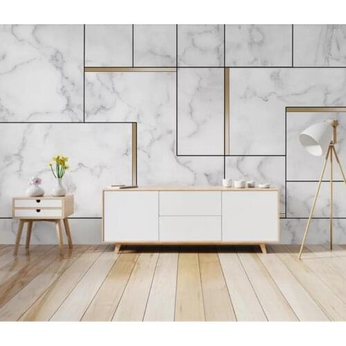 Nordic contracted individual character marble geometry aureate TV setting wall decorates wallpaper mural