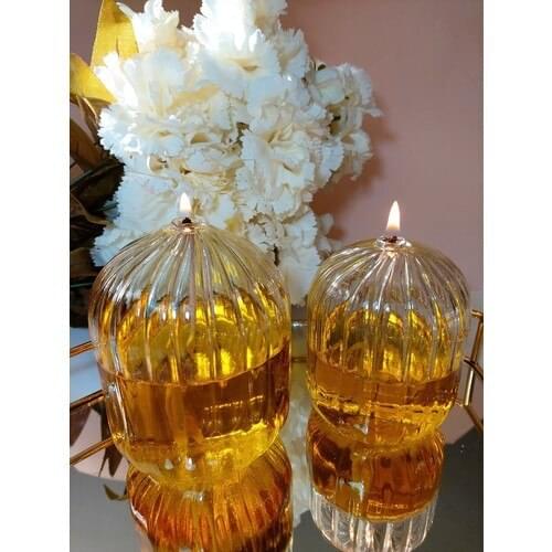 Viyale Store Mortar Model Glass Oil Lamp Dual Set