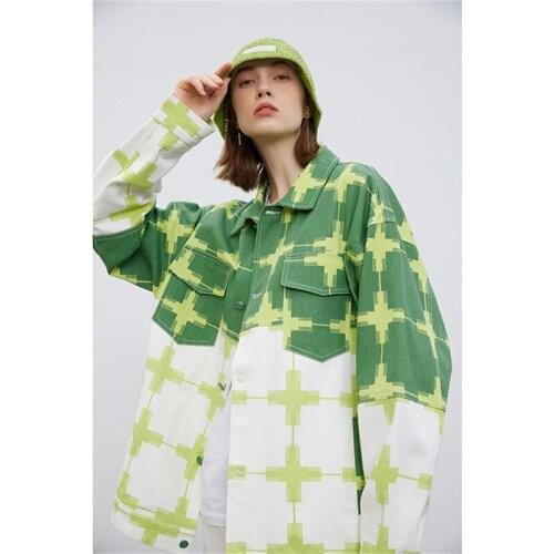 Korean New Green Denim Jacket Women Oversized Coat 3Xl 2021 Women Clothes Oversized Jeans Denim Coat Boyfriend Stayl Tops 3XL