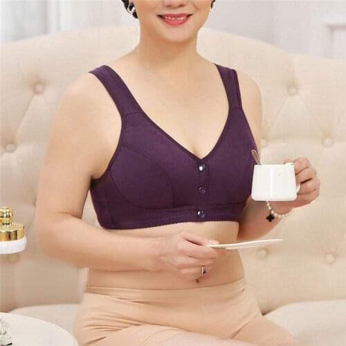 Women Comfortable Cotton Bra Gift For Mom Fashion Soft Bralette Underwear Stretch Plus Size Pink Nude Color Vest Brassiere